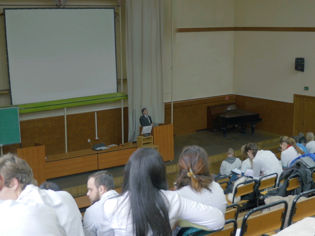 Students listening to a lecture at university